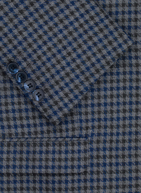 Granatowa marynarka w drobną kratę