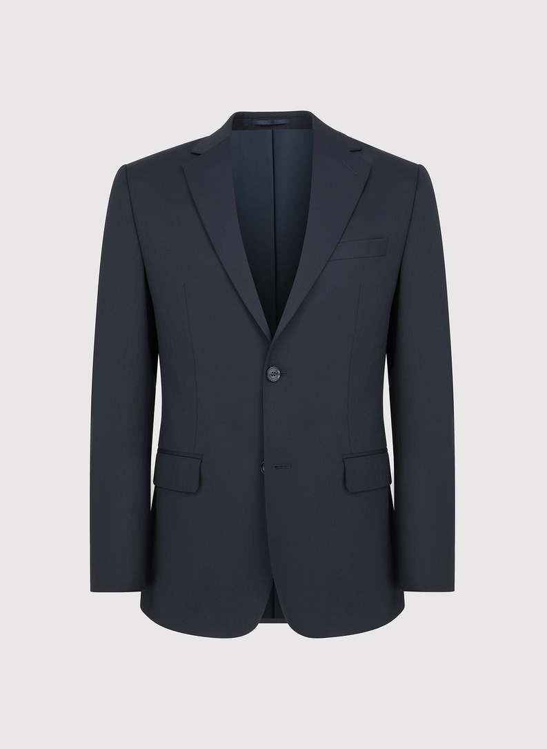 Dwuczęściowy gładki garnitur męski w kolorze granatowym