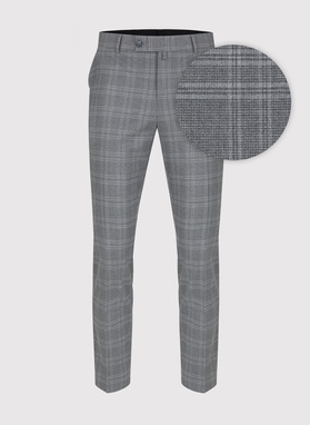 Szare spodnie garniturowe w kratkę