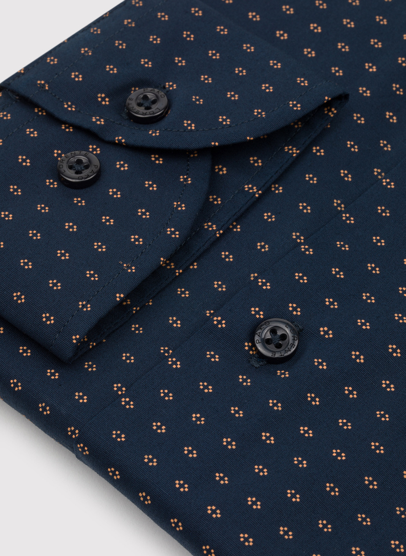 Granatowa koszula męska mikrowzór