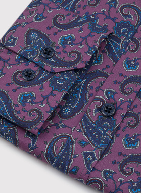 Fioletowa koszula we wzór paisley