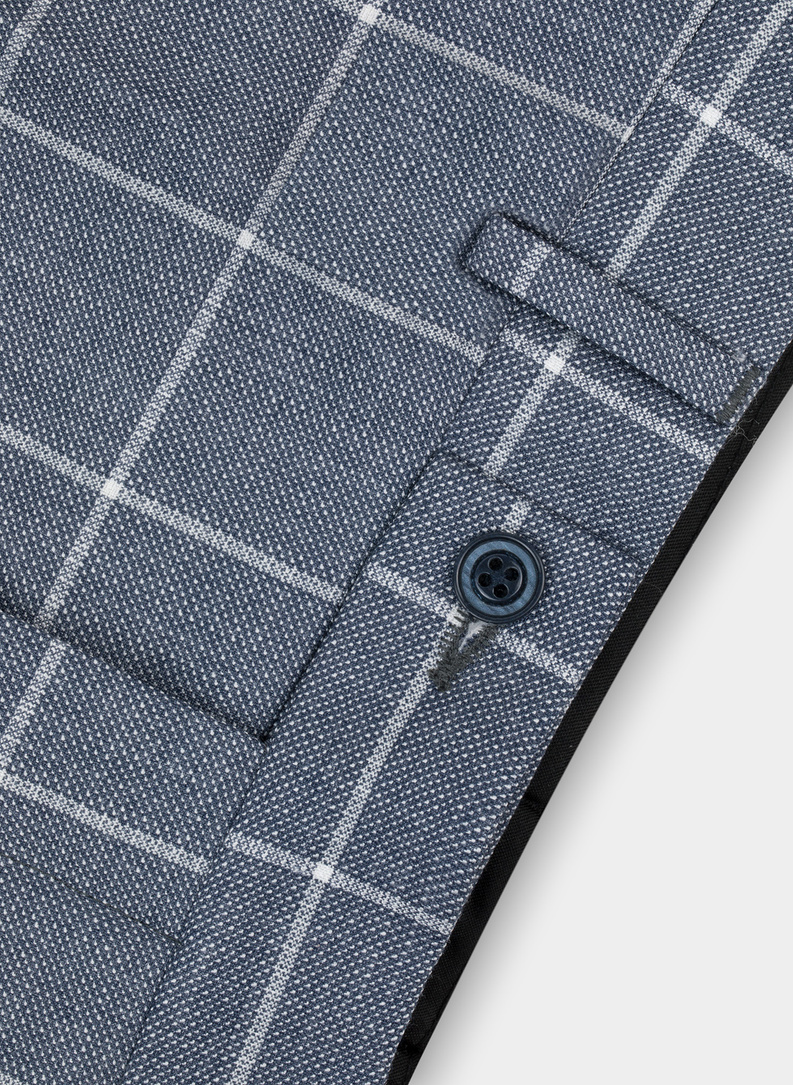 Niebieskie spodnie garniturowe P22SF-6G-012-N-S