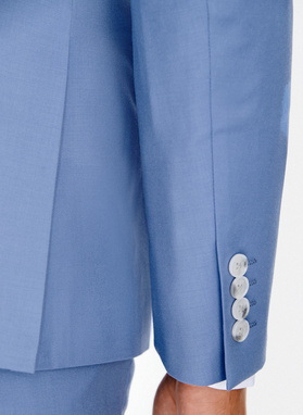 Ślubny niebieski garnitur z wełny