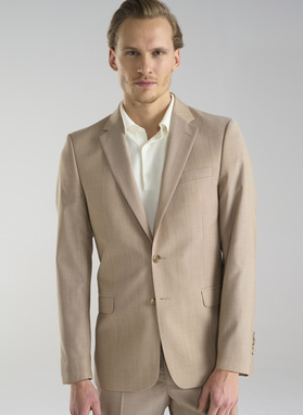 Beżowa wełniana marynarka męska