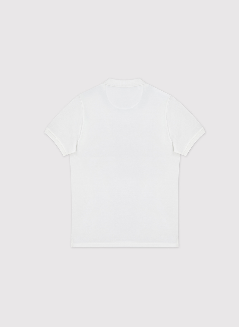 Białe męskie polo z bawełny