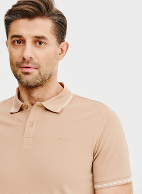 T-shirt polo w kolorze brązowym