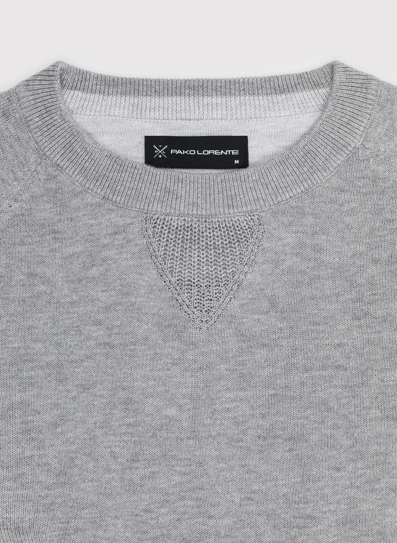 Jasnoszary sweter męski