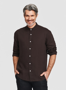 Brązowa koszula z lnem