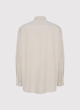 Beżowa koszula męska w paski