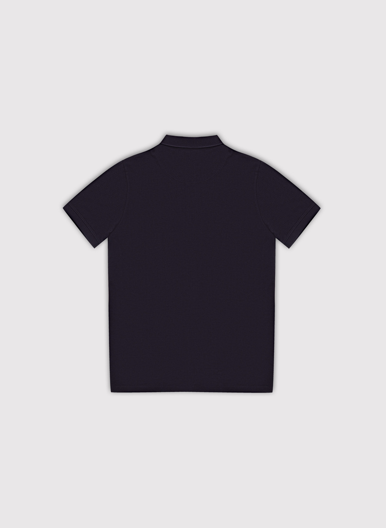 Granatowy t-shirt polo z bawełny