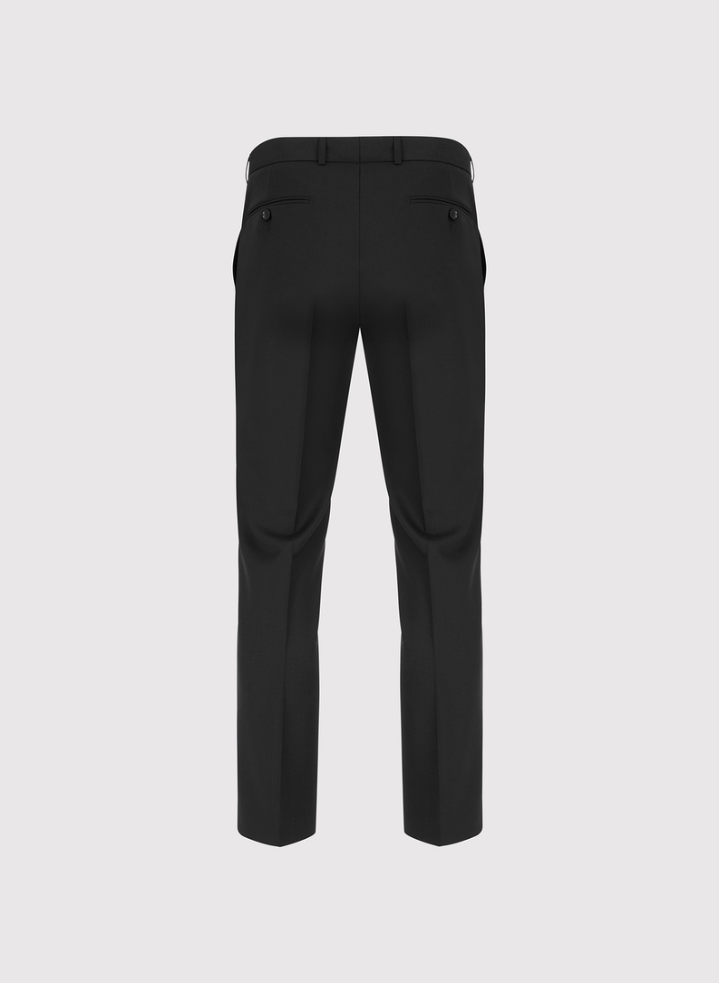 Wełniany czarny garnitur męski