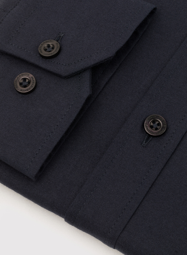 Granatowa gładka koszula męska 