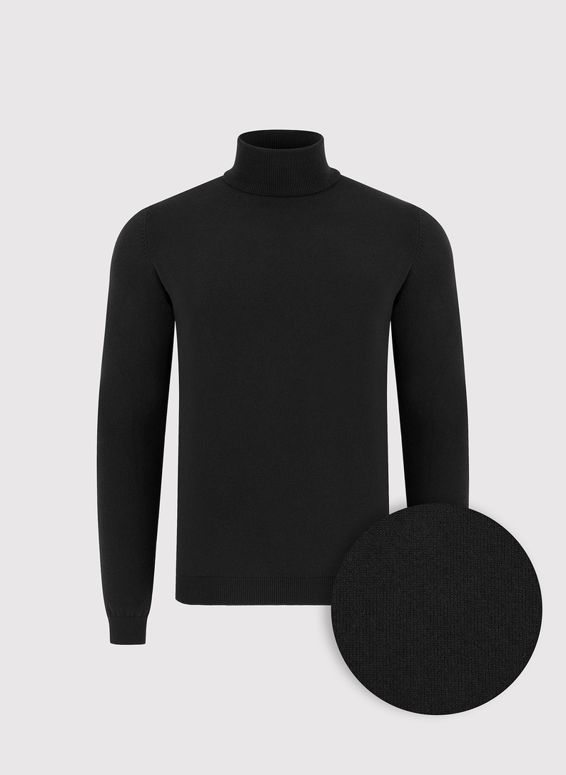 Czarny golf męski