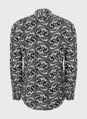 Czarna koszula w oryginalny wzór