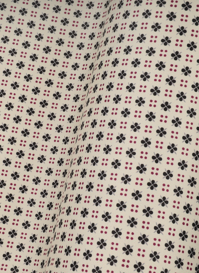 Poszetka męska ecru w kwiatki