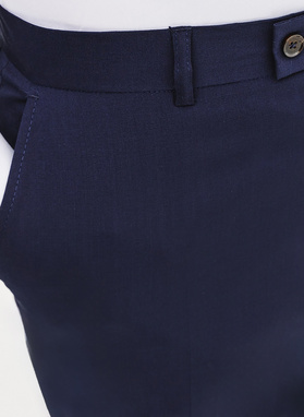 Wełniane spodnie garniturowe w kolorze granatowym