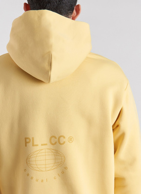 Żółta bluza z kapturem oversize C21SF-2K-001-Y