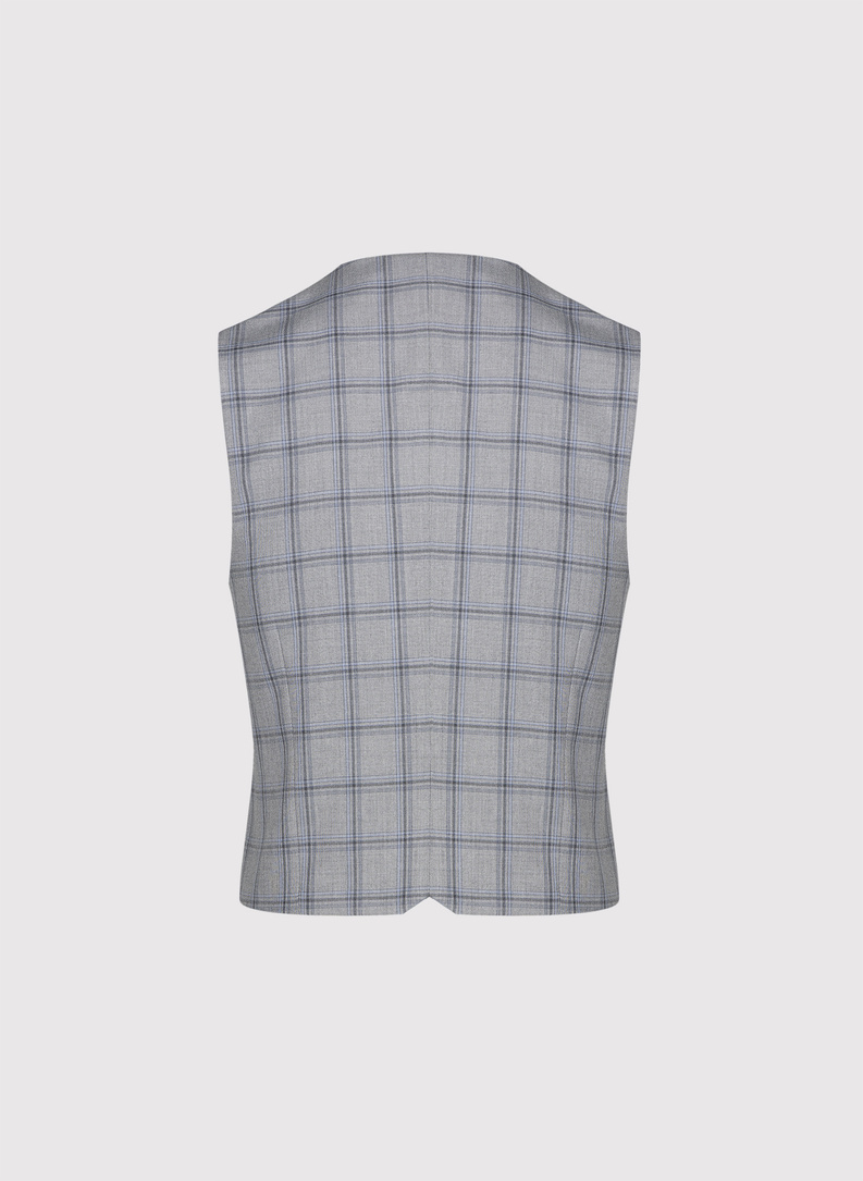 Szara kamizelka męska w mocna kratę