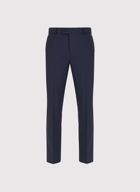 Wełniane granatowe spodnie garniturowe