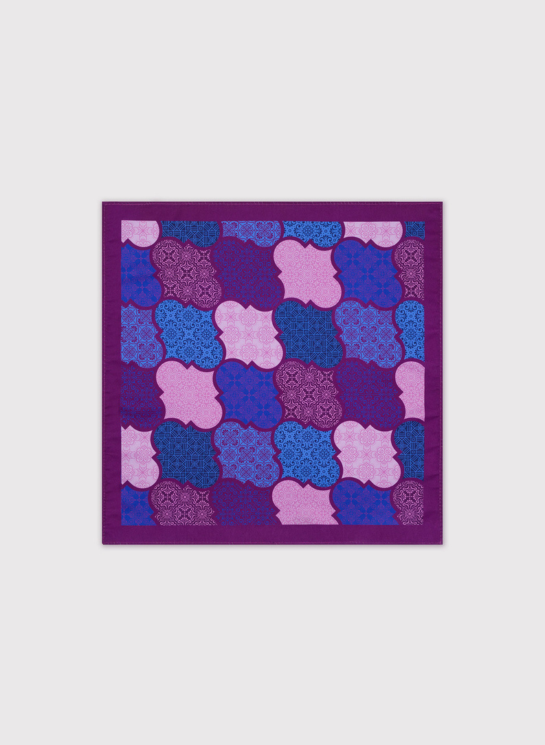 Oryginalna fioletowa poszetka we wzór