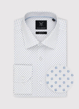 Biała koszula męska w mikrowzór