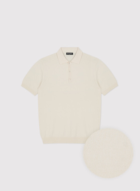 Ecru polo swetrowe z wiskozą