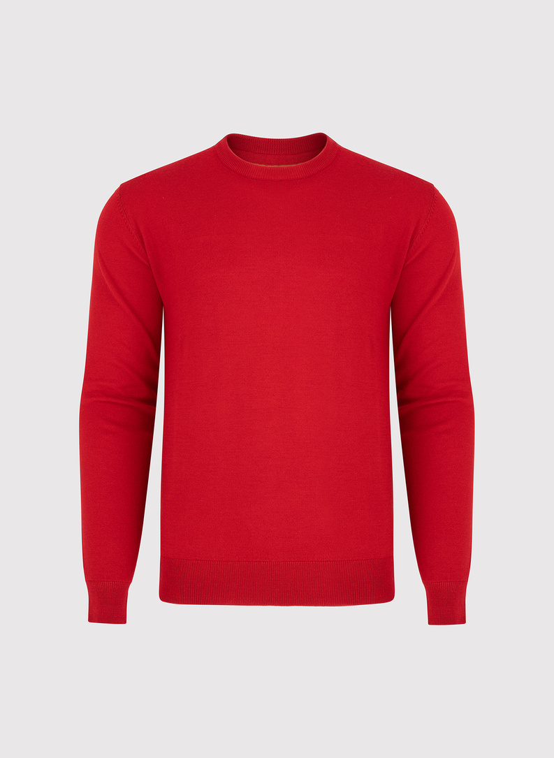 Czerwony męski sweter