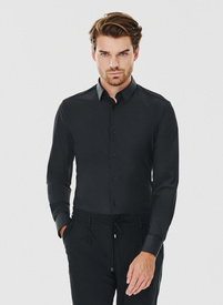 Gładka koszula męska w kolorze czarnym