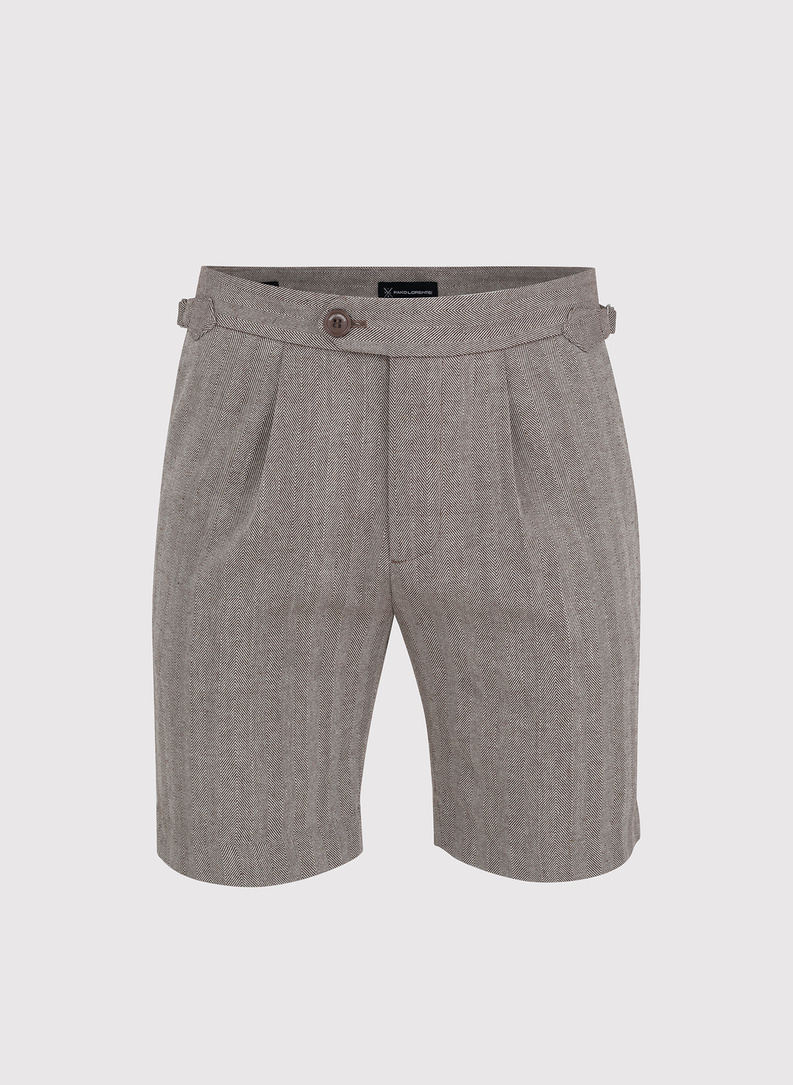 Melanżowe szorty męskie w kolorze brązowym