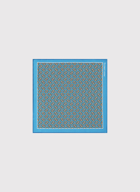 Niebieska poszetka męska we wzór