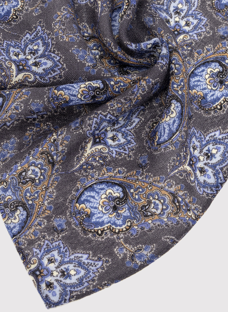 Grafitowa poszetka męska paisley