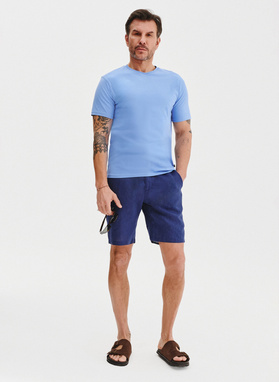 Bawełniany niebieski t-shirt