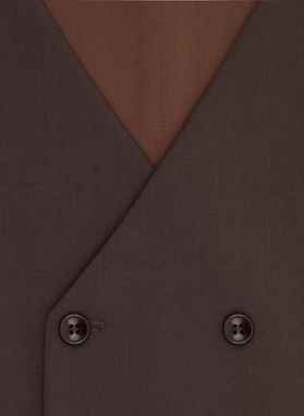 Brązowa dwurzędowa kamizelka męska