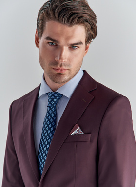 Bordowa marynarka garniturowa P22SF-3G-016-D-S