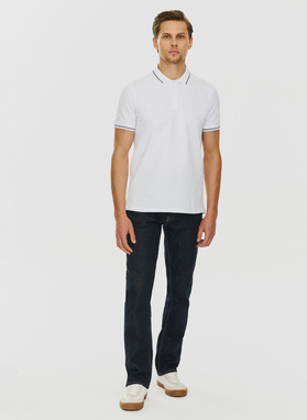 Gładki t-shirt polo w kolorze białym