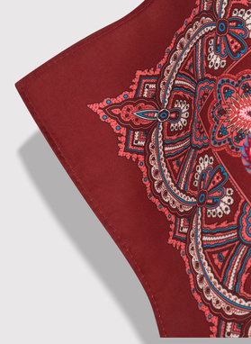 Bordowa poszetka we wzór paisley