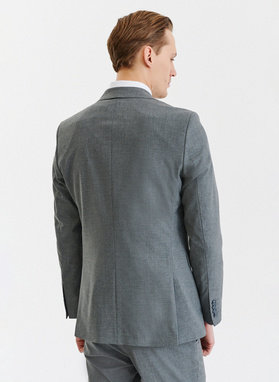Gładki szary garnitur męski