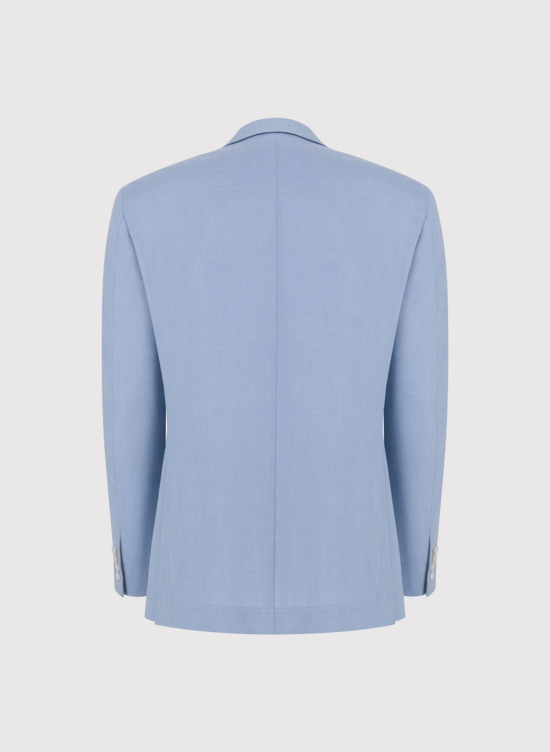 Niebieska marynarka casual z lnem