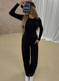 Komplet damski BARI LONG czarny sweterek