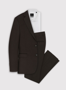 Brązowe spodnie w kant męskie 