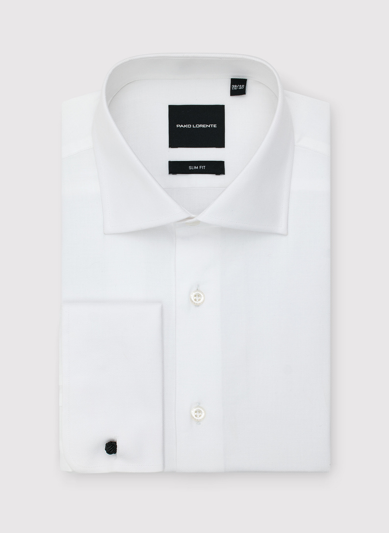 Biała koszula męska na spinki