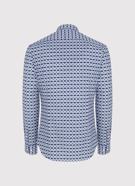 Kwiatowa koszula w kolorze granatowym