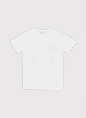 Biały bawełniany t-shirt z kieszonką