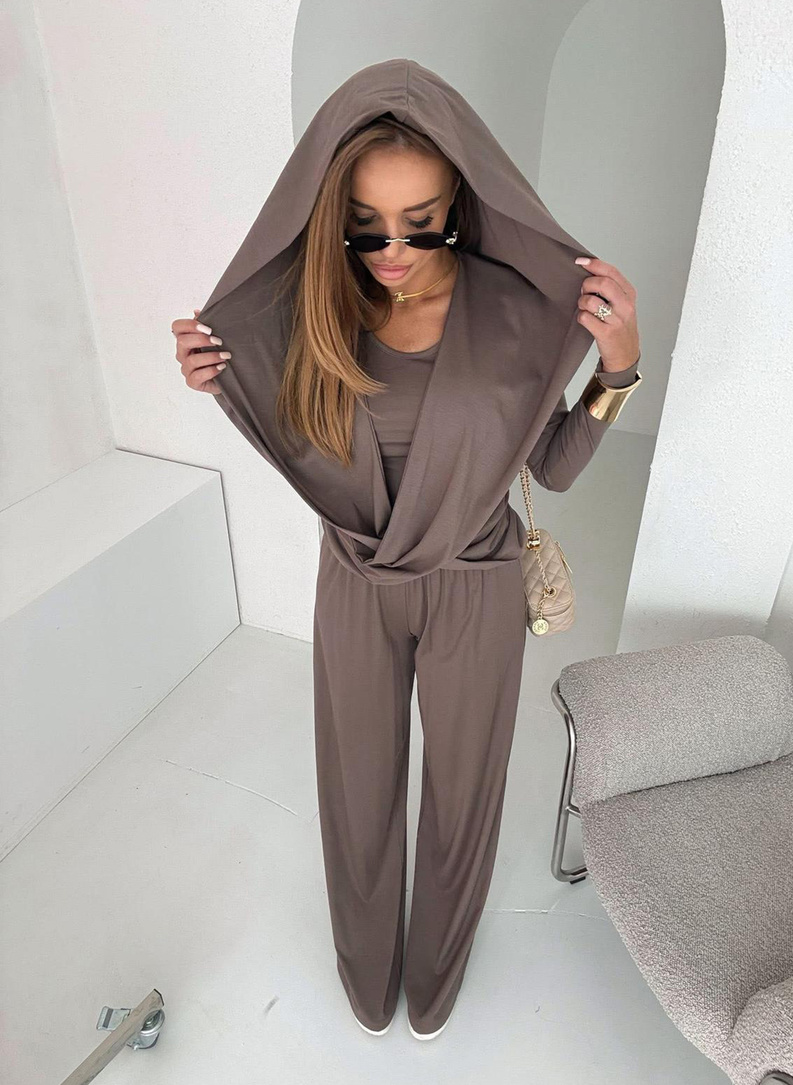 Komplet damski MEDI w kolorze fango