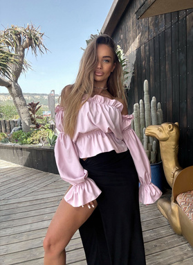 Bluzka hiszpanka MARBELA w kolorze różowym