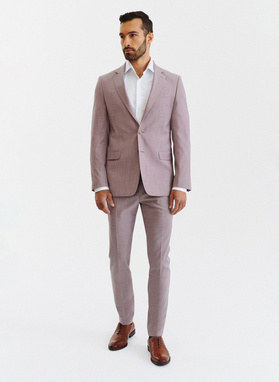 Gładka różowa marynarka garniturowa męska