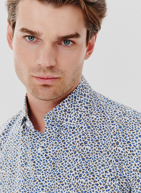 Koszula męska w kwiatki długi rękaw