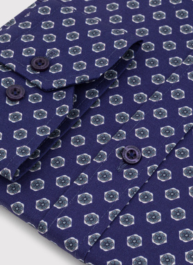 Męska granatowa koszula w kwiatki
