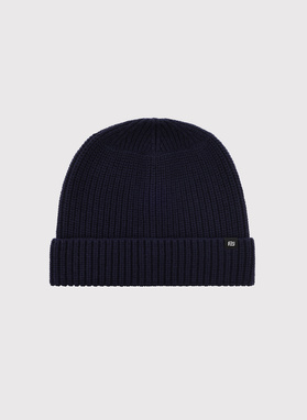 Granatowa czapka męska z wełną