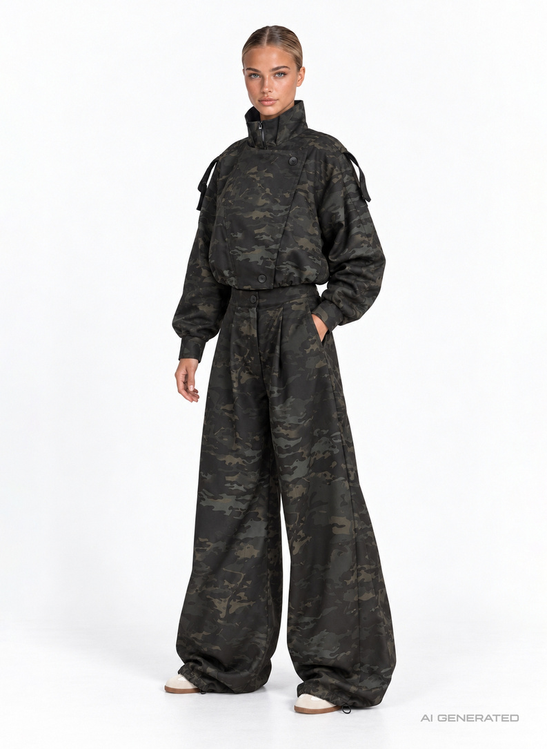 Spodnie moro COMMAND PANTS czarno-zielone